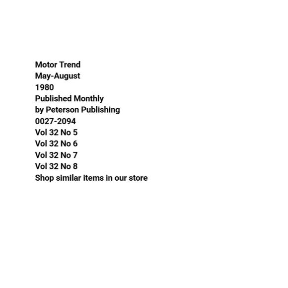 Vtg Lot 4 Motor Trend May June July August 1980 Lamborghini Cutlass Ford Renault - Picture 2 of 7